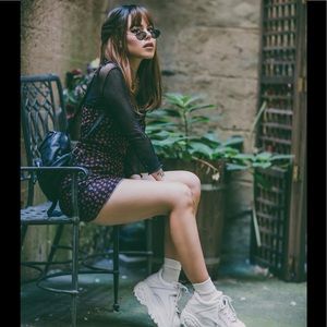 Abercrombie & Fitch Floral Mini Denim Shirt Dress